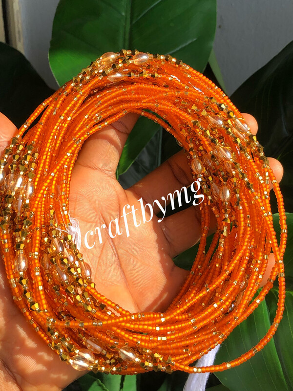 FROSTED Waistbeads (Orange)