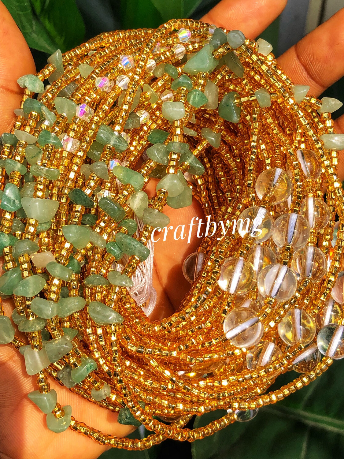 AMANDA Waistbeads (Aventurine) Luxe