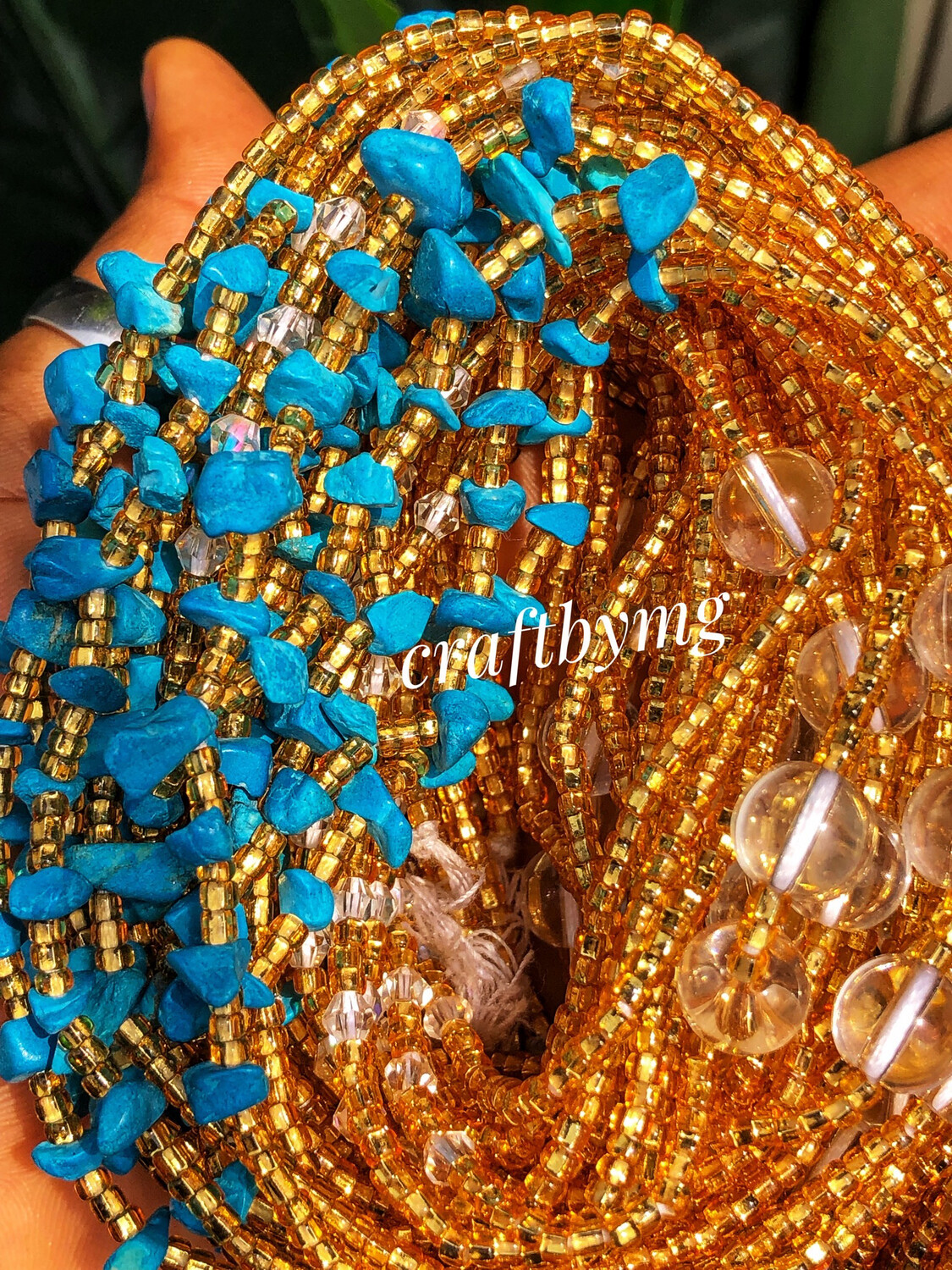 AMANDA Waistbeads (Blue Quartz) Luxe