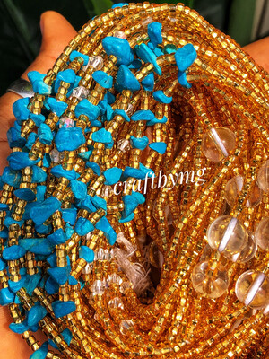AMANDA Waistbeads (Blue Quartz) Luxe