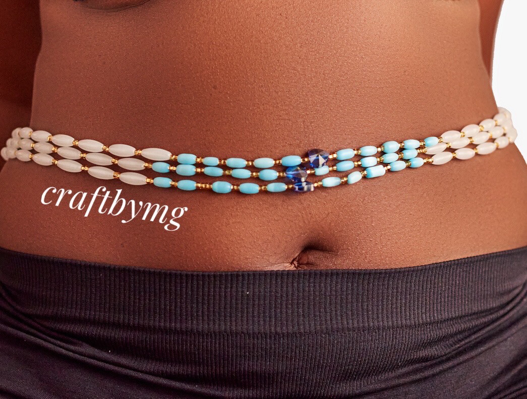 TANIA Waistbeads-Blue-Glow In The Dark