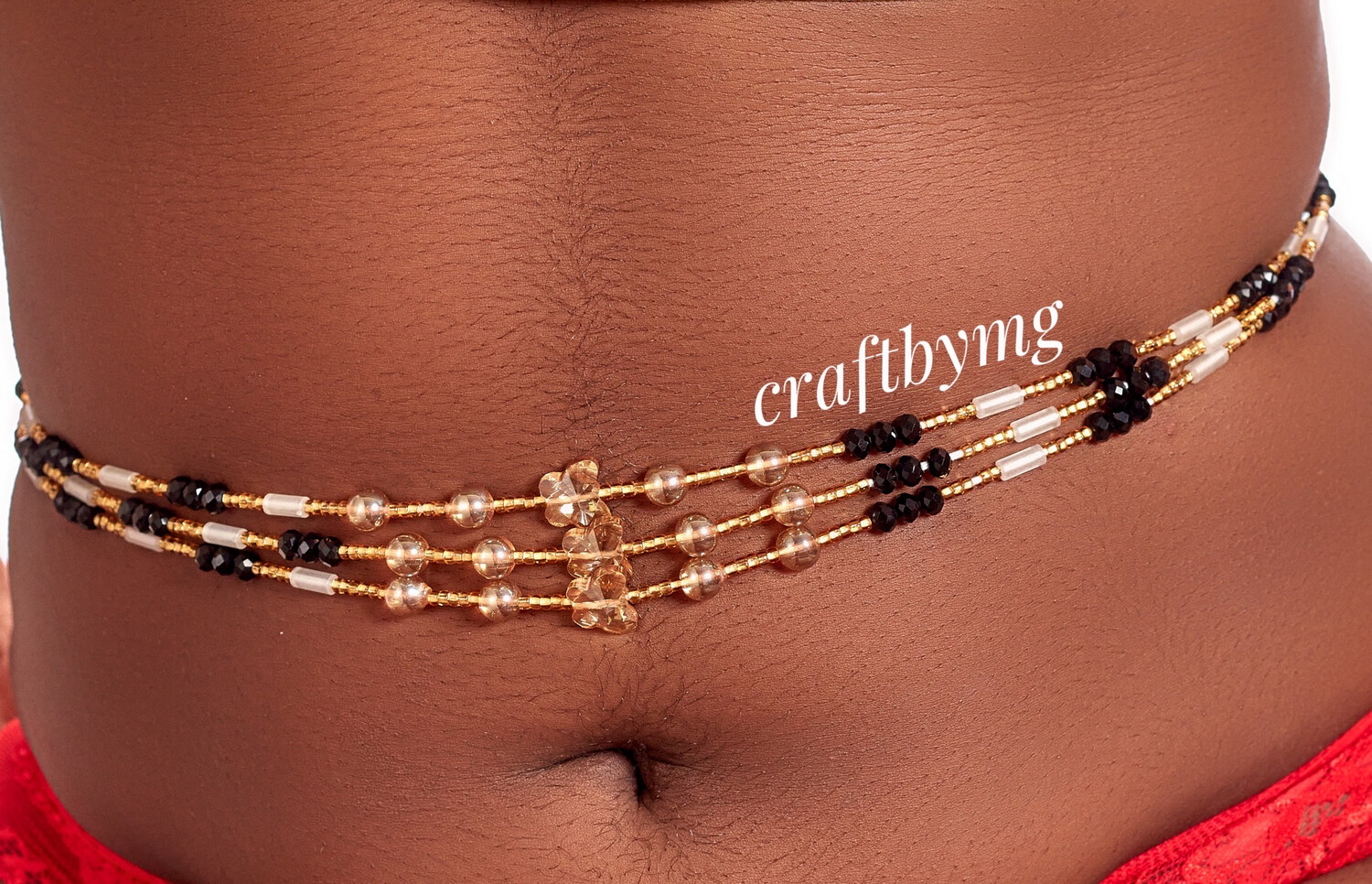 MILA Waistbeads -Black- (Glow In The Dark)