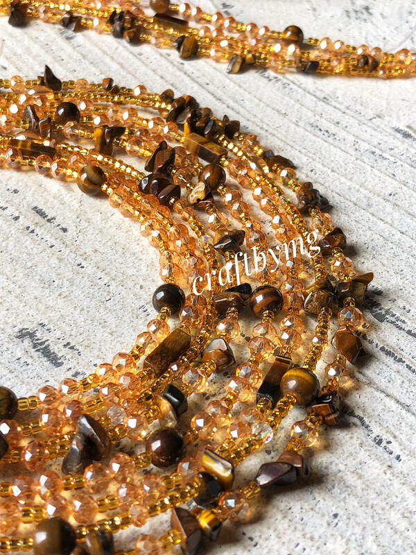 AMARI Waistbeads Set -Tigerstone- 4layers (Not For Wholesale)