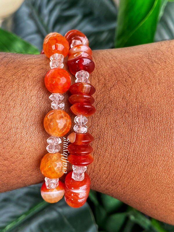 CARNELIAN Gemstone Bracelets (2pieces)
