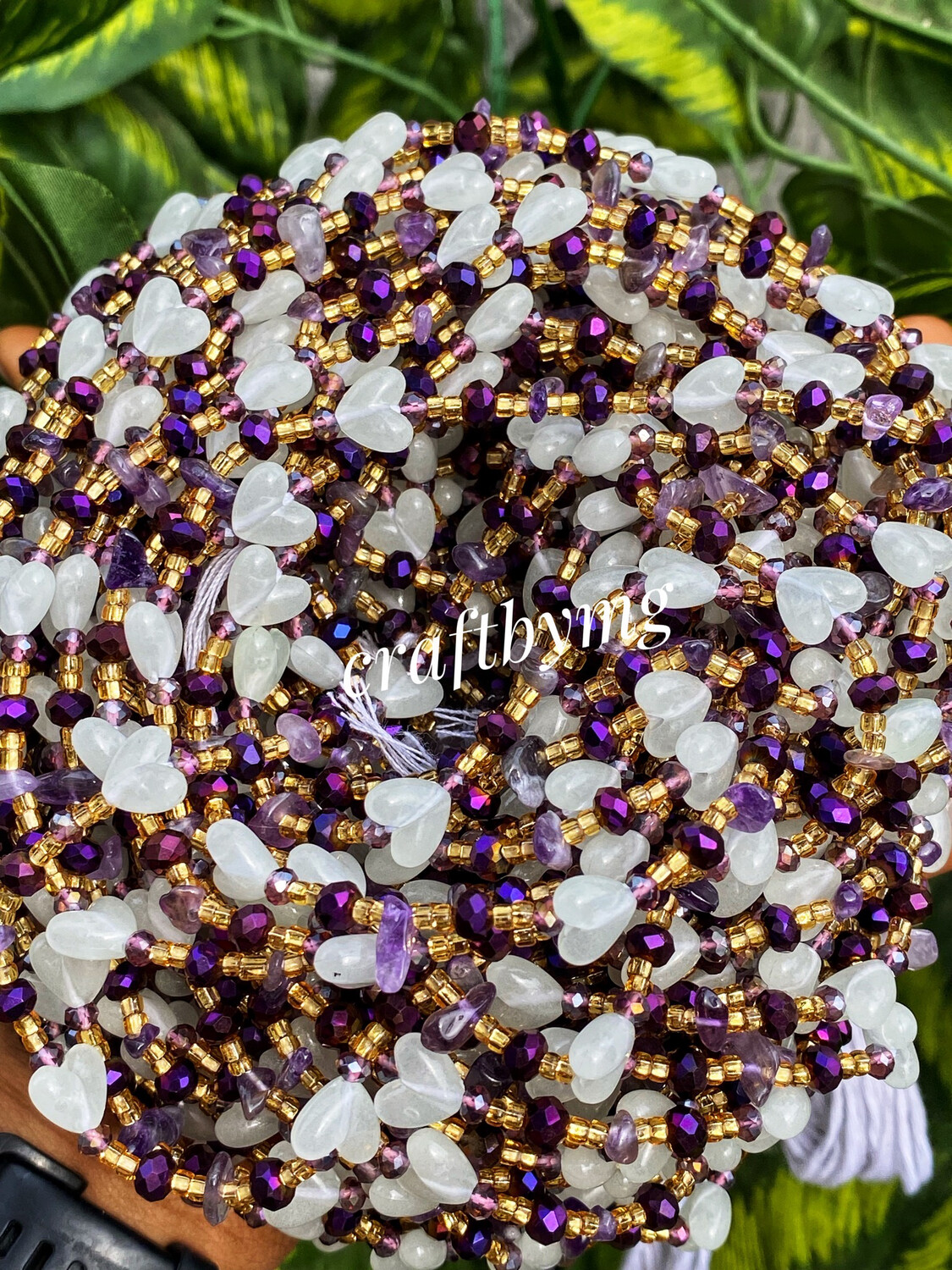 SERENA Waistbeads -Amethyst- Glow In The Dark- Luxe
