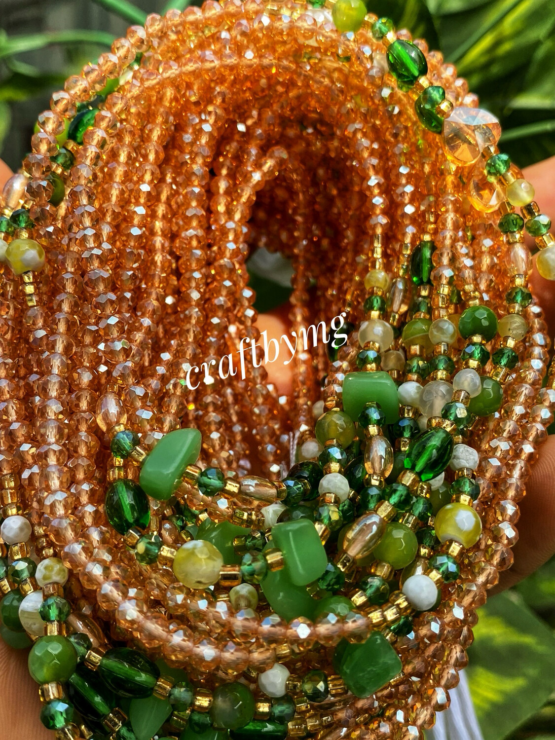 ROSA Waistbeads -Aventurine/Jade (Gold) Exquisite