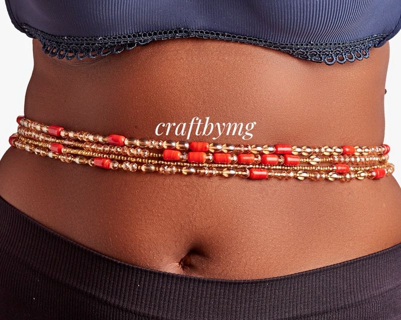 IVIE Waistbeads Set- 4layers -Corals- (Not For Wholesale)