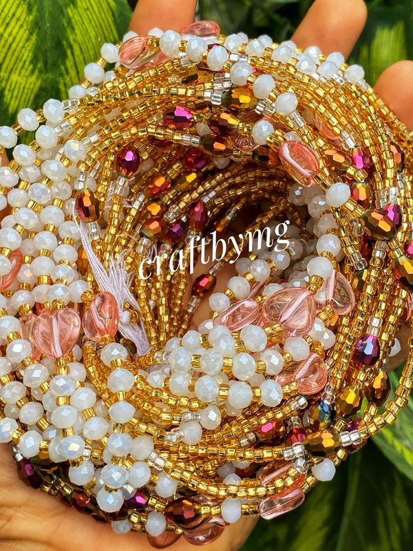 CASSIE Waistbeads - White- Luxe