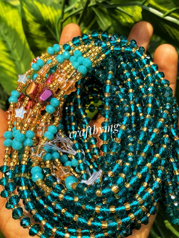 RENATA Waistbeads -Teal- Luxe
