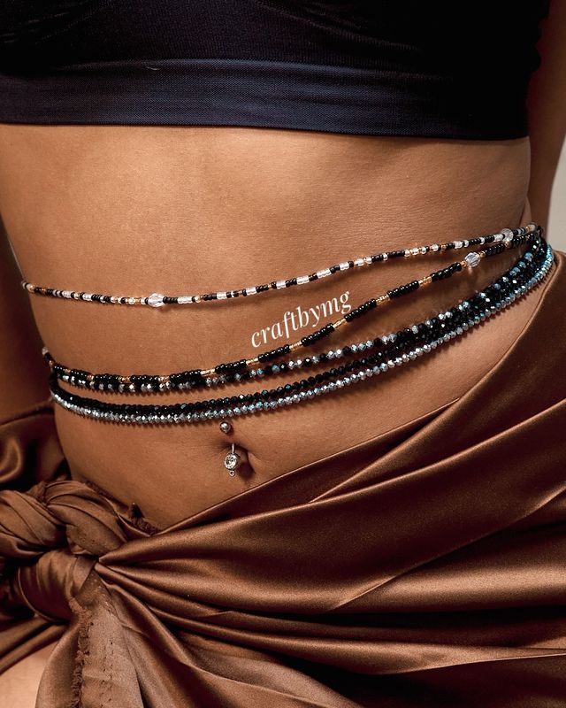ABIKE Waistbeads Set - MIDNIGHT LUXE (5 Strands As Seen In Pic)