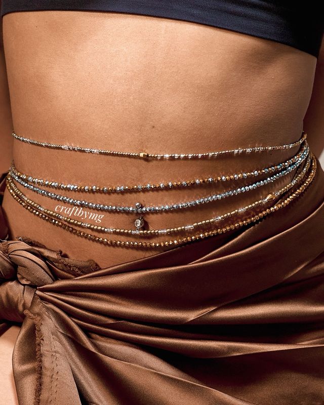ABIKE Waistbeads Set - GOLDEN SERENITY (5 Strands As Seen In Pic)