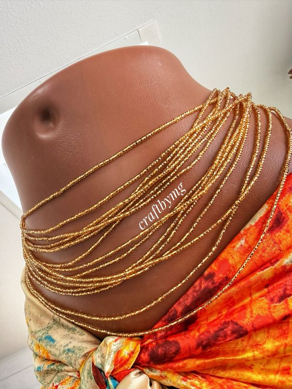 Czech Gold waistbeads (Solid) Not For Wholesale 