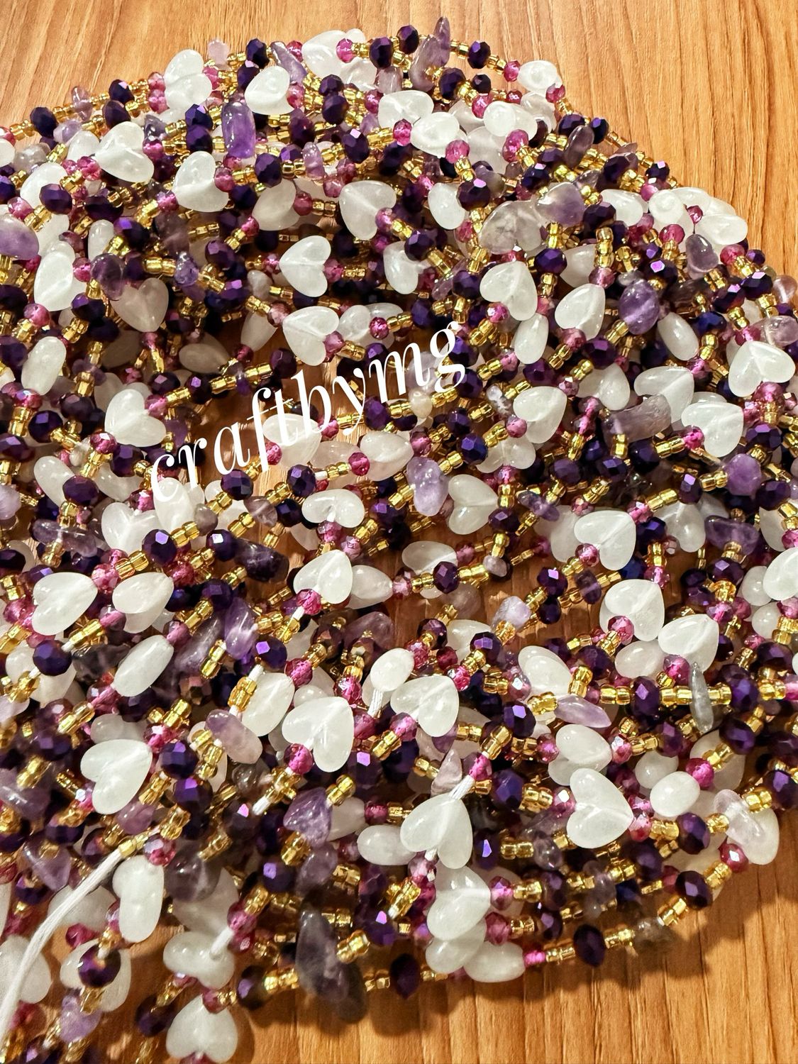 SERENA Waistbeads -Amethyst- Glow In The Dark- Luxe