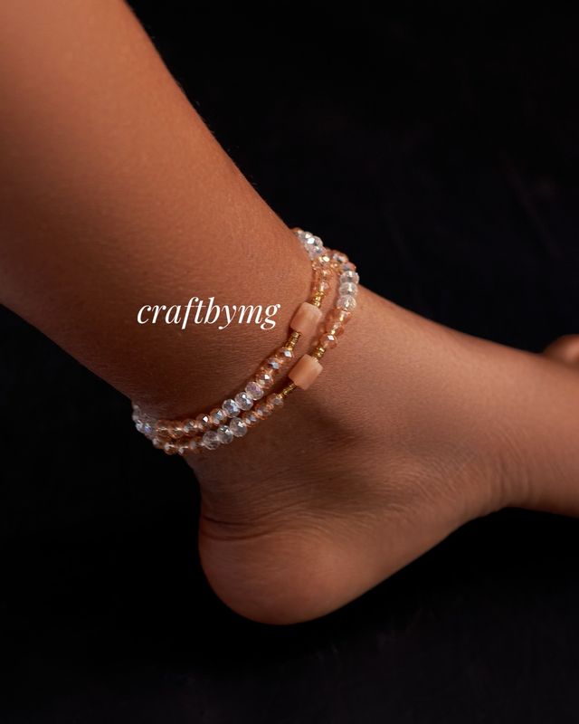 ANNA Anklet -White/Gold