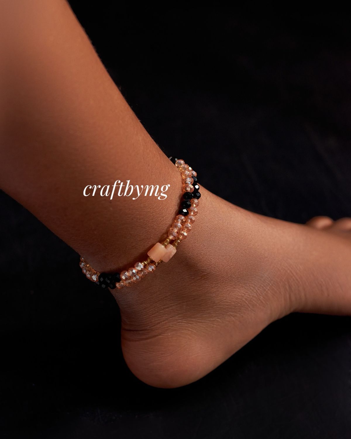 ANNA Anklet -Black/Gold