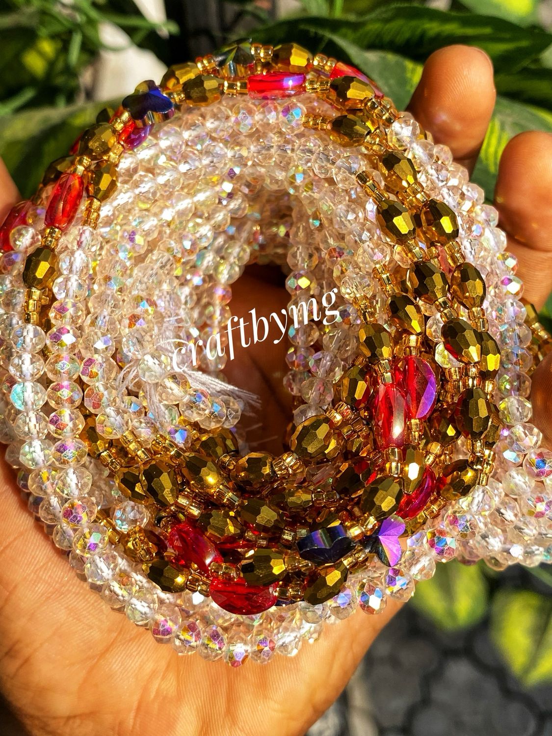 ZURI Waistbeads - Glitter Cream - Luxe