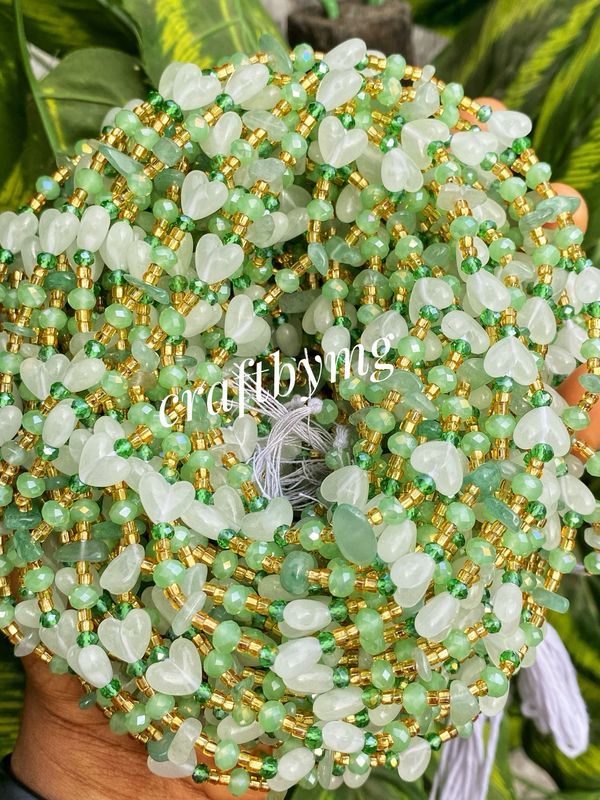 SERENA Waistbeads -Green Aventurine X Glow In The Dark - Luxe