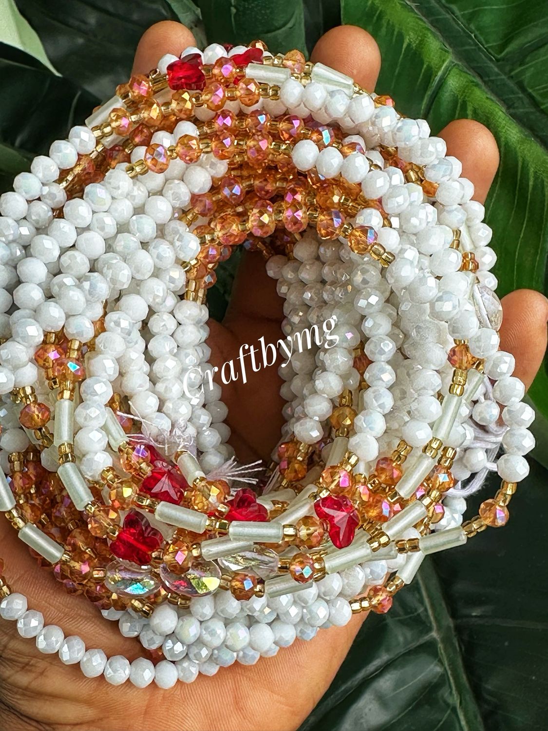 THERESA Waistbeads - White- Glow In The Dark