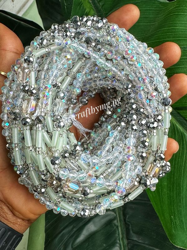 THERESA Waistbeads -Silver- Glow In The Dark