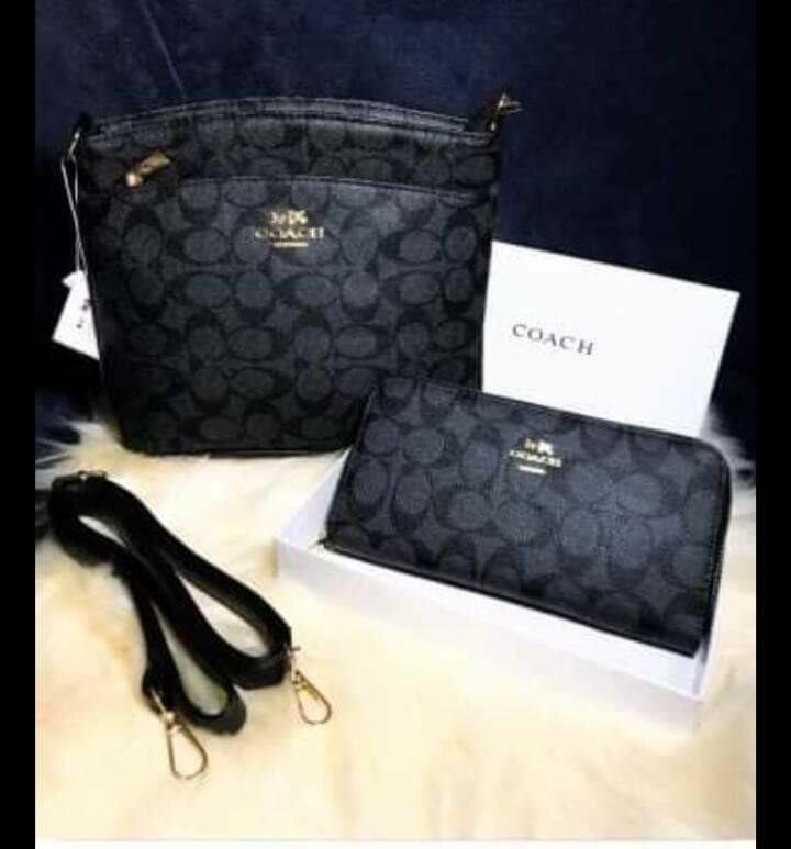 Sling bag and long wallet set