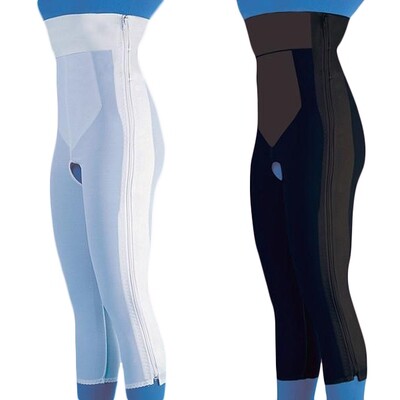 High Waist Girdle Below Knee - Hook and Eye with Zipper