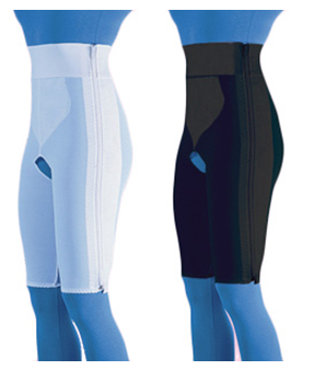 Compression Girdle Above Knee - Contact Closure with Zipper