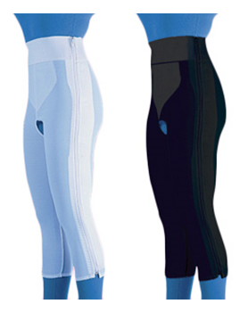 Compression Girdle Below Knee - Contact Closure with Zipper
