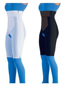 High Waist Girdle Above Knee - Hook and Eye with Zipper