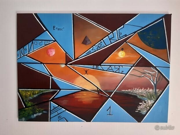 QUADRO MODERNO ASTRATTO GEOMETRICO - SIMBOLI POTENTI