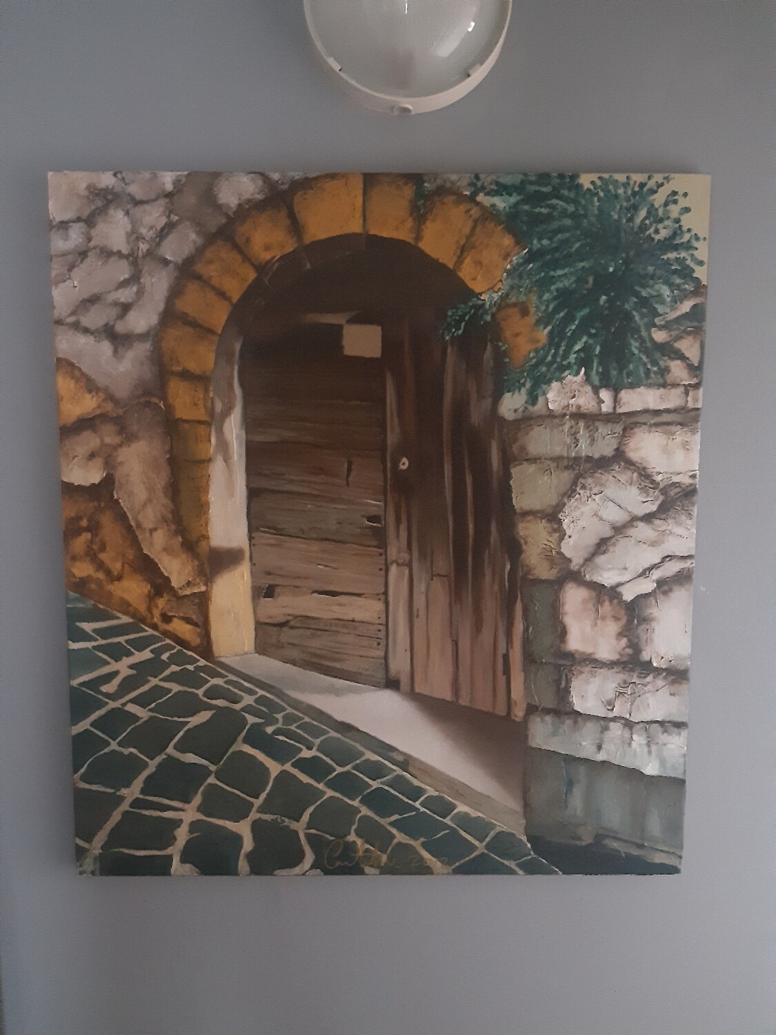 DIPINTO ANTICO PORTONE FIUGGI 
