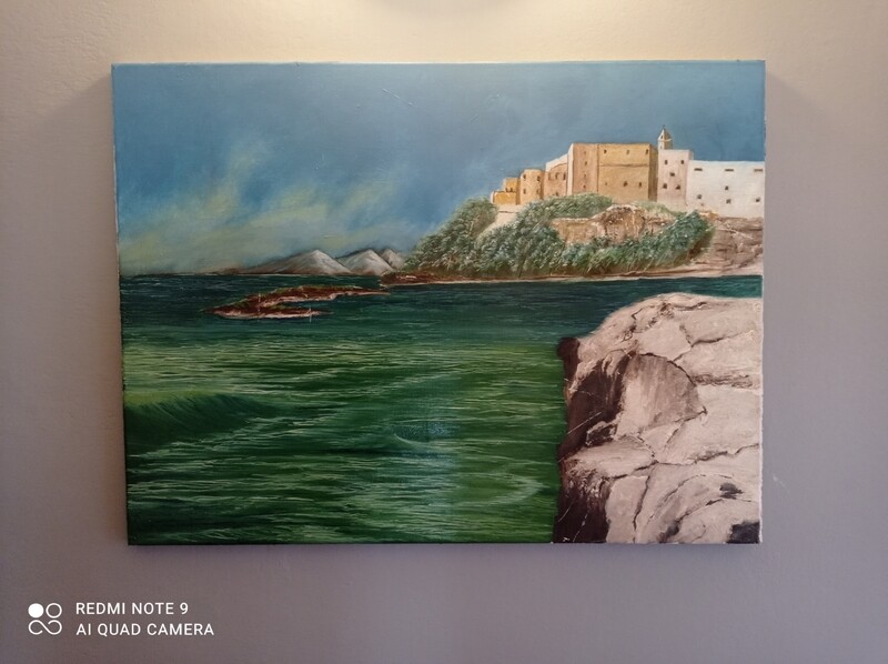 QUADRO PAESAGGIO DI MARE - DIPINTO A MANO