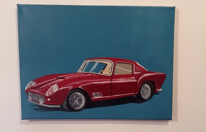 FERRARI ROSSA - QUADRO DIPINTO OLIO SU TELA