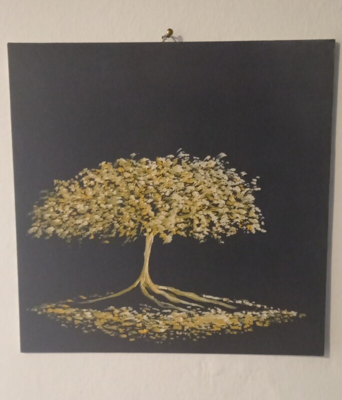 Quadro albero della vita monocromatico 