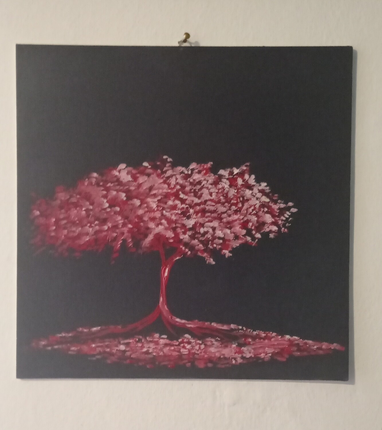 Quadro albero della vita Rosso - sfondo scuro