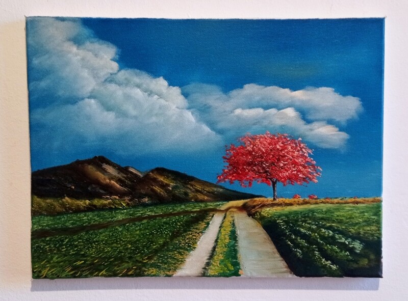 Quadro albero della vita paesaggio