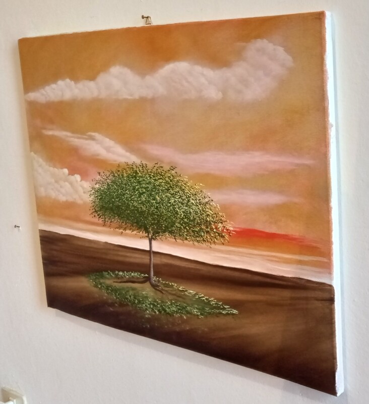Quadro albero della vita olio su tela 