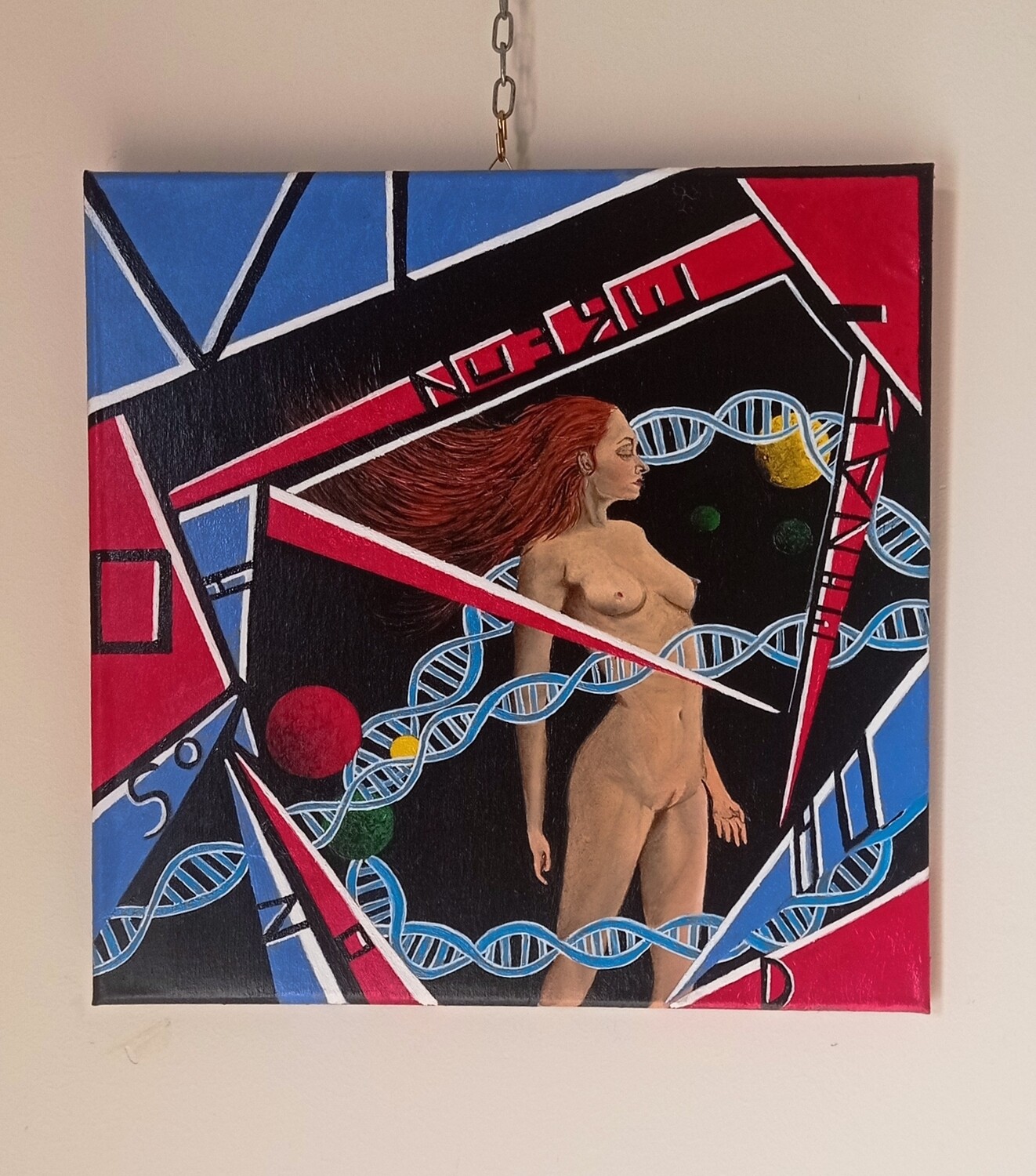 Quadro DNA astratto geometrico - Nudo Femminile