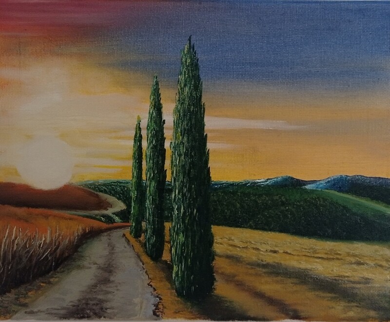 Quadro paesaggio toscano piccolo formato