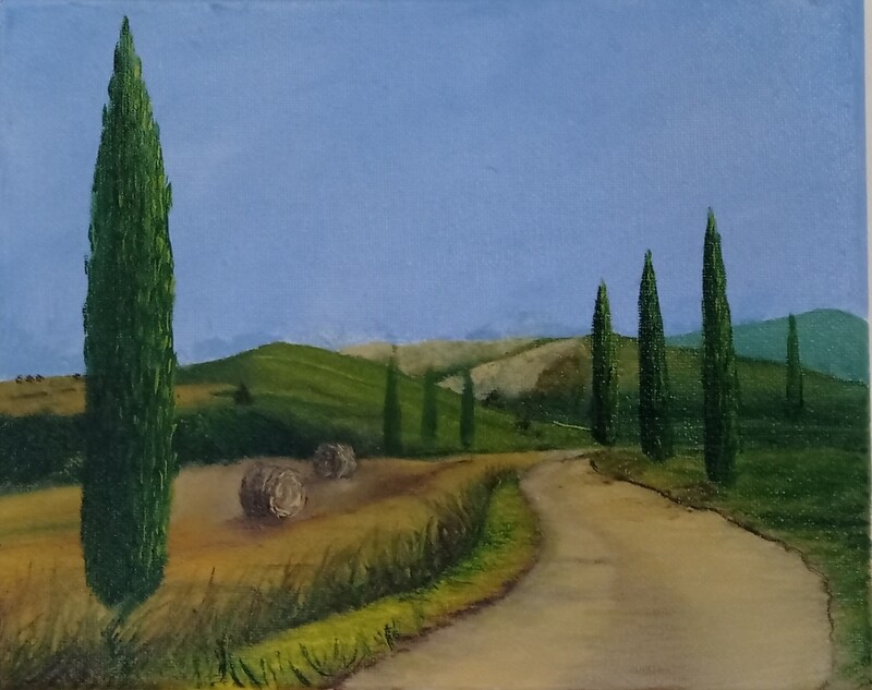 Quadro paesaggio Toscano con strada