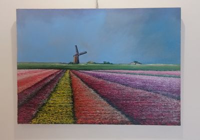 Quadro paesaggio olandese con Mulino