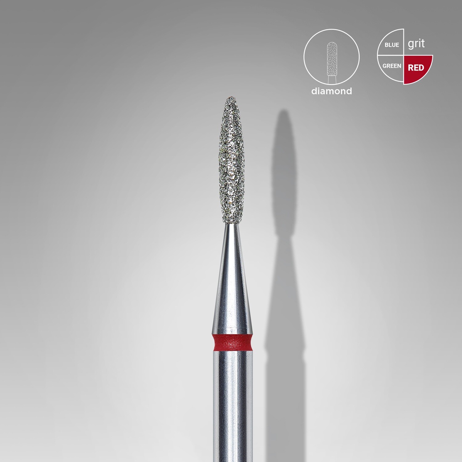 Dijamantski nastavak za električnu turpiju “plamen” crveni 1.6mm/8mm
