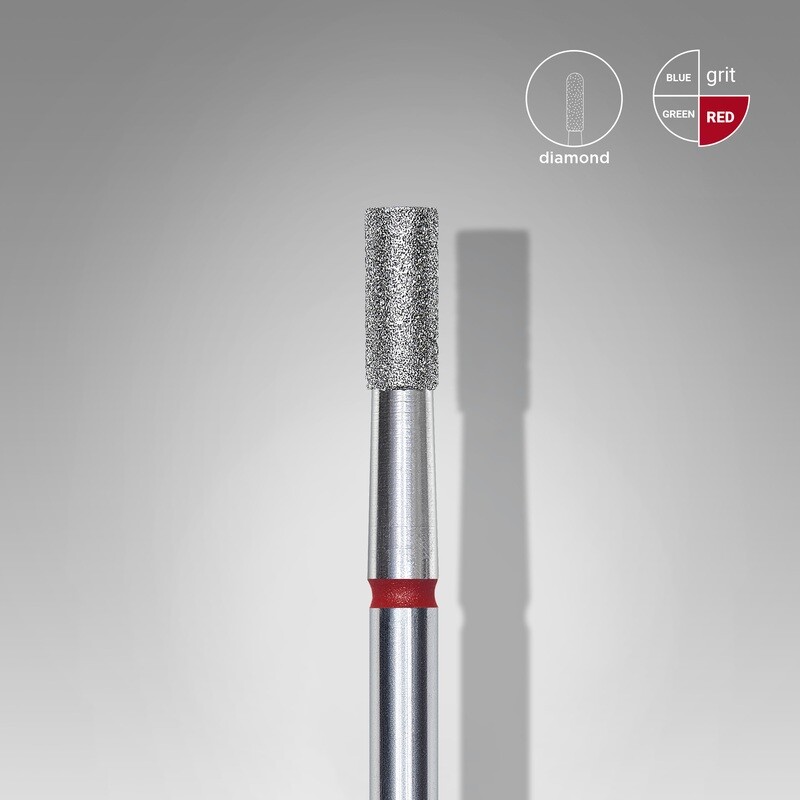 Dijamantski nastavak za električnu turpiju “cilindar” crveni 2.5mm/6mm