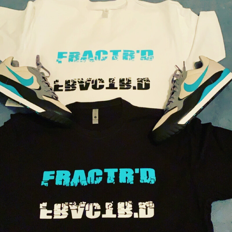 Black Or White 100% Cotton  Fractr’d Collection Mirror Logo T-shirt!!