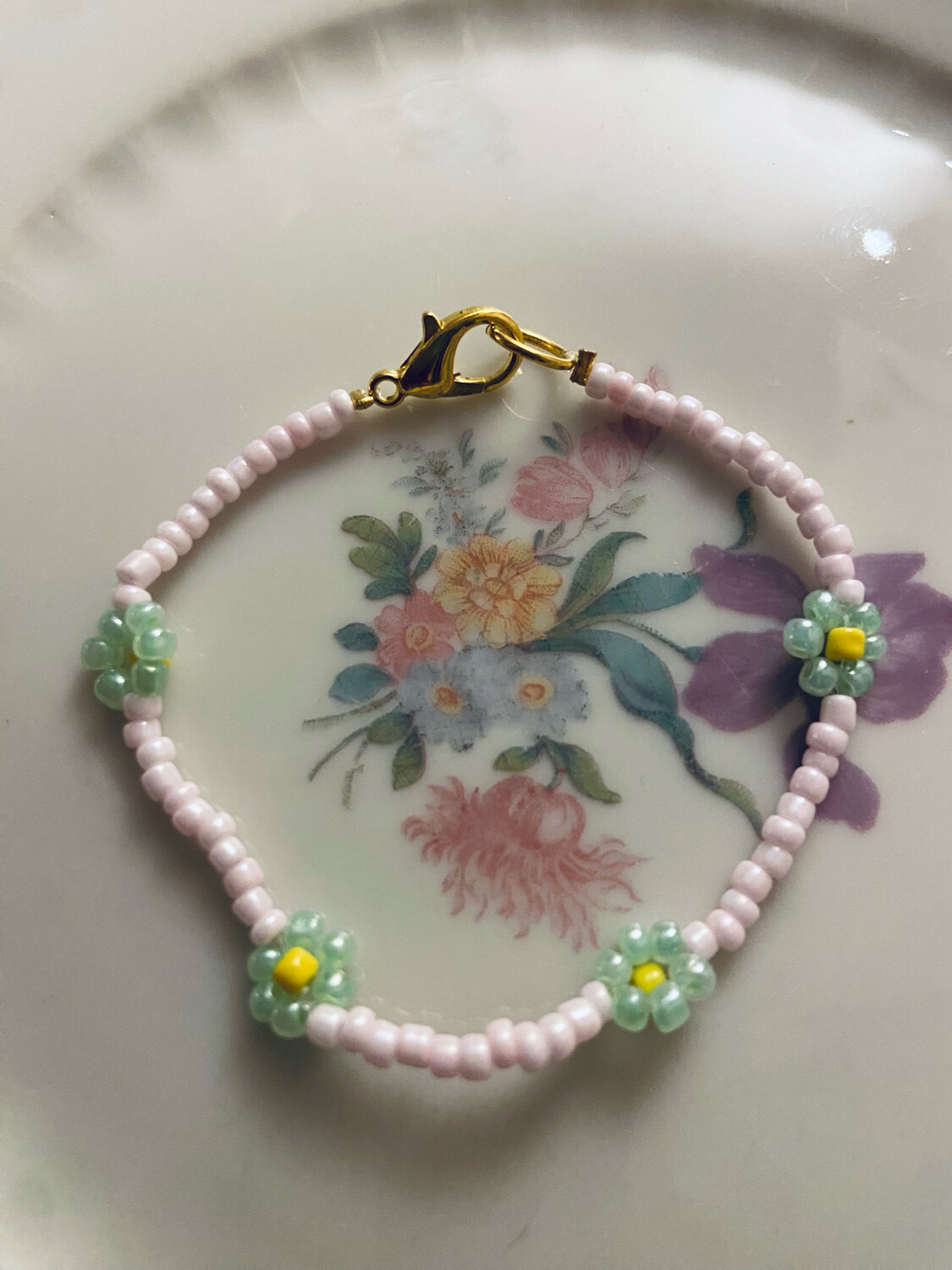 Color Up Your Life Bracelet Flower Rosa Green Yellow