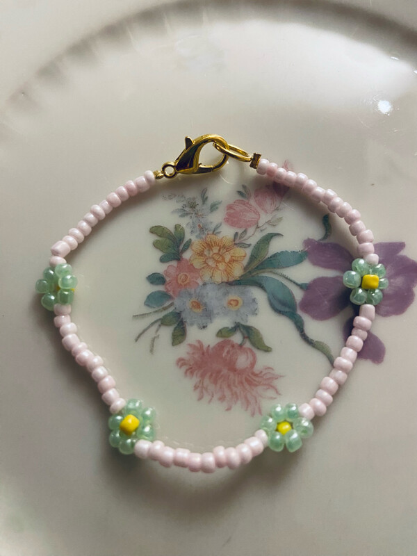 Color Up Your Life Bracelet Flower Rosa Green Yellow