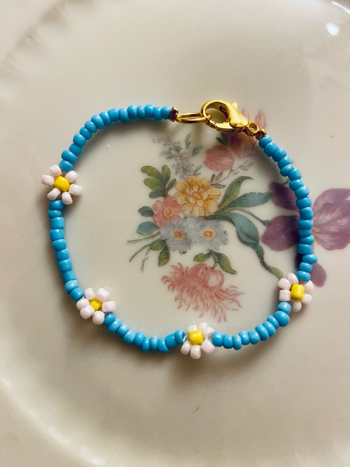 Color Up Your Life Bracelet Flower Blue White Yellow
