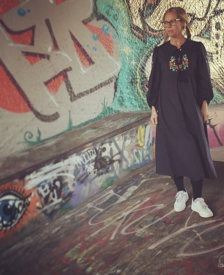 Marine Dress Embrodery Bohemian