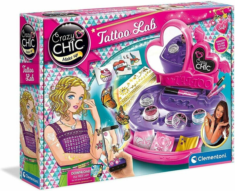 Crazy Chic - Il Laboratorio dei Tatuaggi - gioco creativo per realizzare tatuaggi temporanei - tatoo adesivi, bambina 7 anni+
