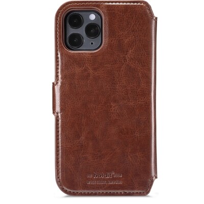 iPhone 12/12 Pro wallet hoesje, magnetisch donker bruin