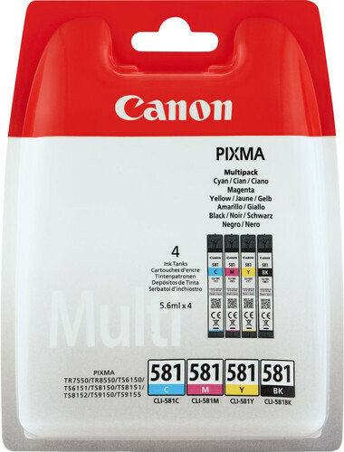 Inkt Canon PGI-580/CLI-581 Vier kleuren